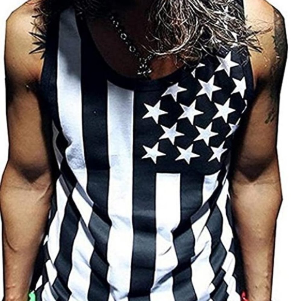 Men's Tank Top American Flag Athletic Fit